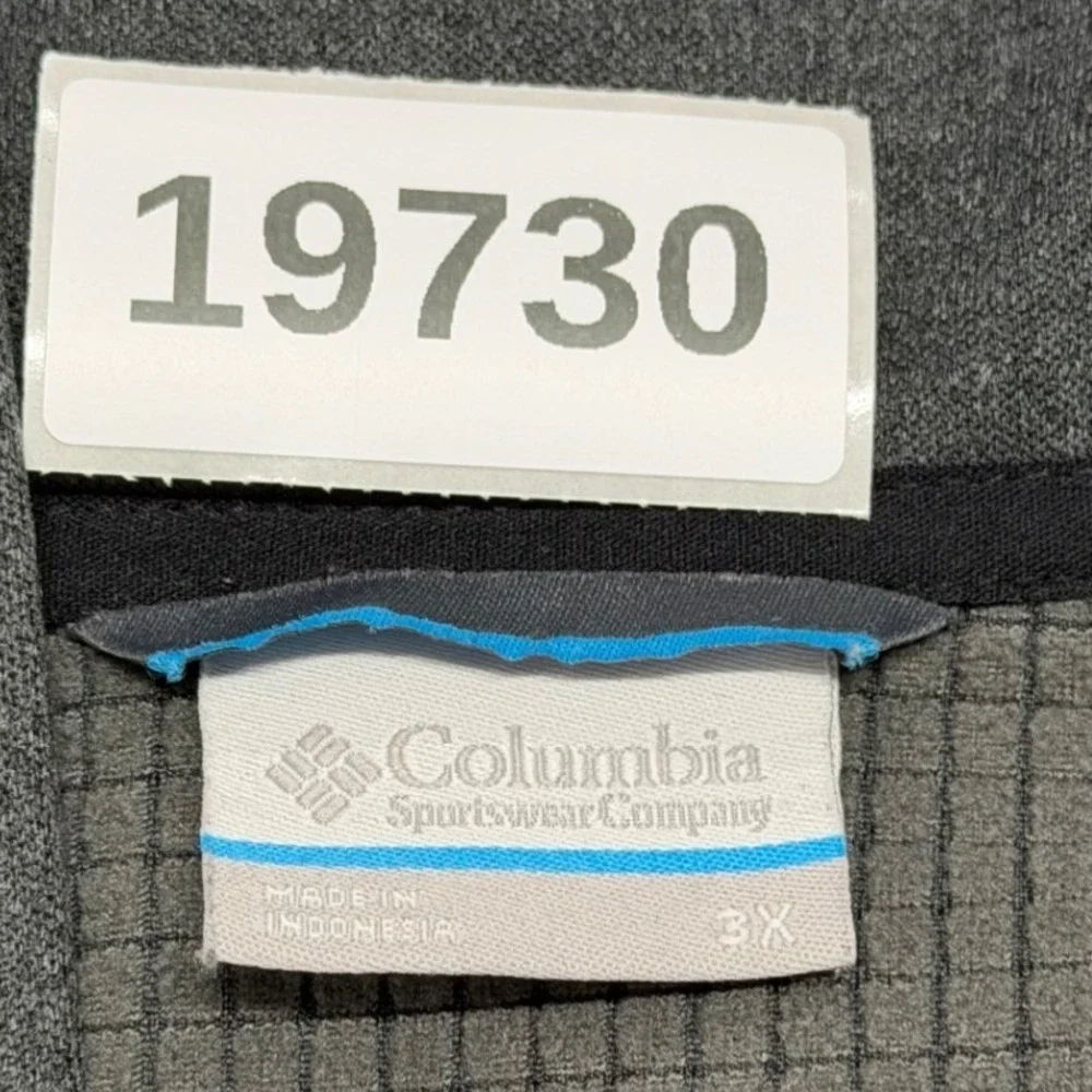 Columbia Pullover Mens 3X Charcoal 1/2 Zip Omni-Wick Park View‎ Fleece Thumbhole